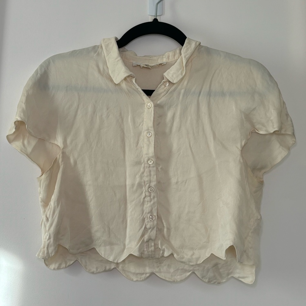 Chloe cropped silk blouse
